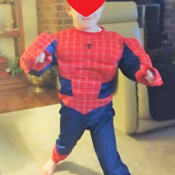 7 - 10 Marvel The Amazing SpiderMan 2 Muscle Chest Medium kids Halloween Costume - Picture 3 of 12